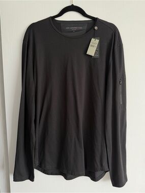John Varvatos Black Long-Sleeve Moisture Wicking Shirt